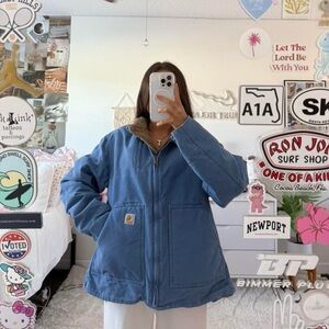 beautiful sky blue vintage carhartt jacket